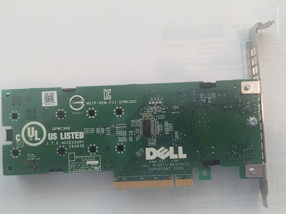 Dell DPWC300 Solid State Storage Adapter Card DP/N 023PX6
