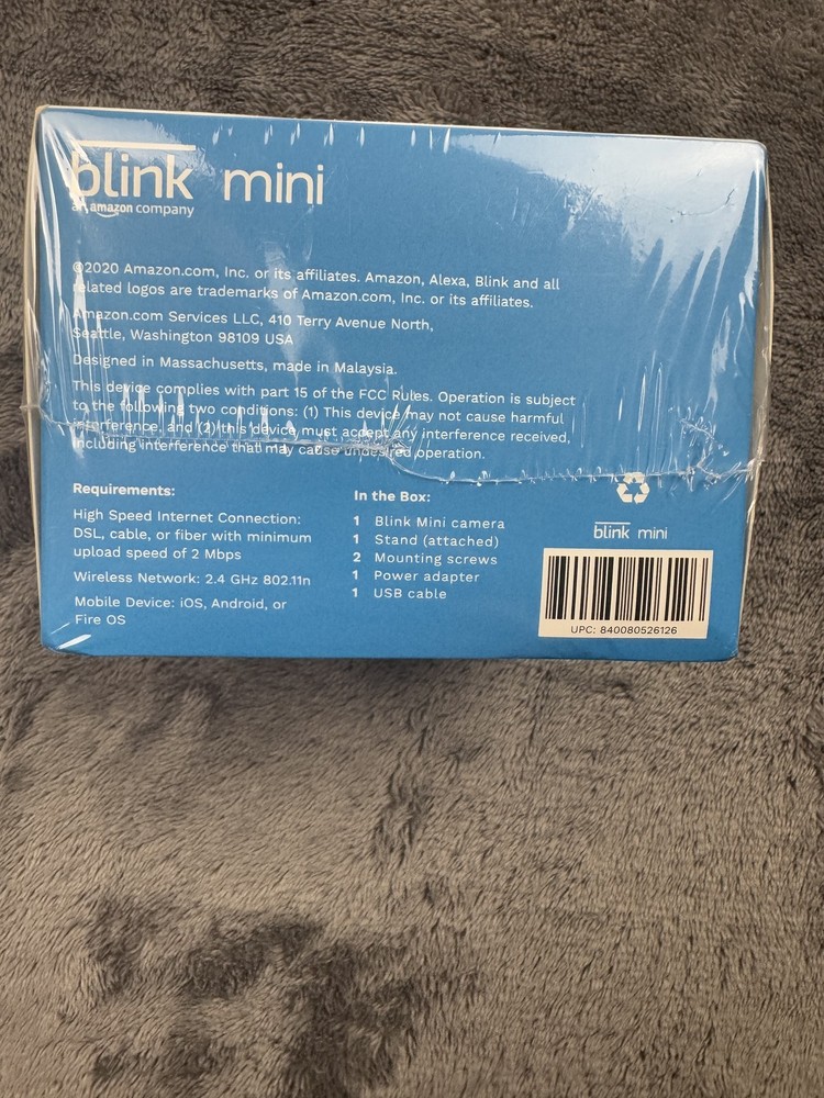 Blink Mini Indoor Security Camera 2 Pack + Sync Module 2 Alexa Two-Way Audio New