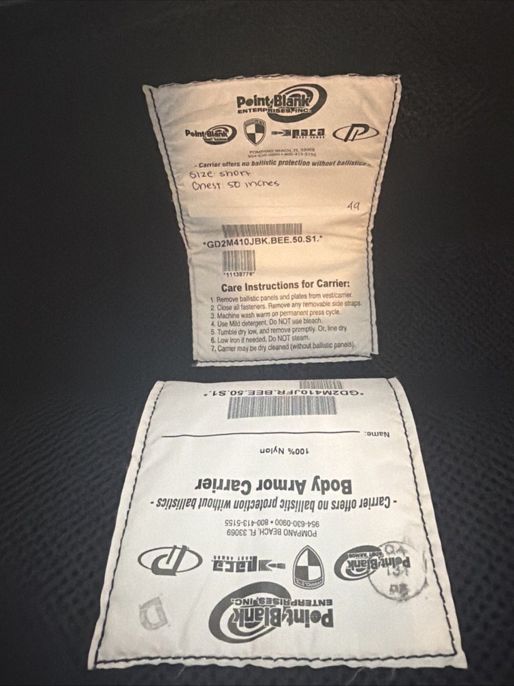 Point Blank Load Bearing Vest Body A W/ Inserts (NO Plates)