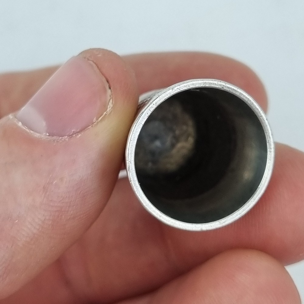 Vintage Solid Silver Thimble Worn Hallmarks Platnauer Brothers?