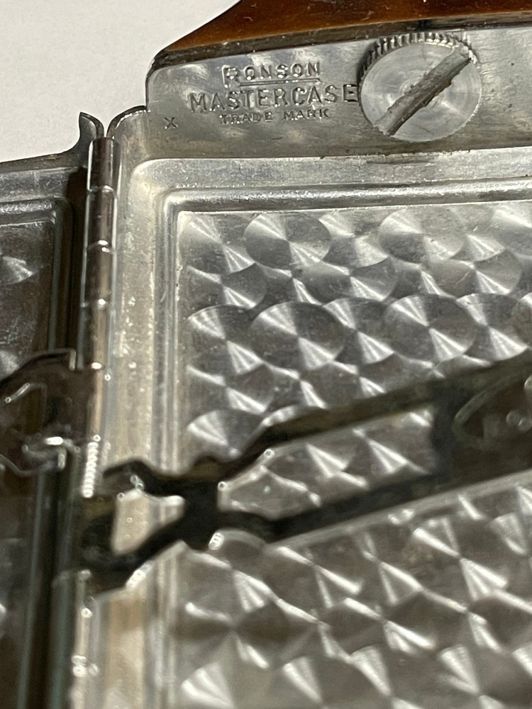 RONSON Mastercase Lighter & Cig Case Combo. SHABBY BOX, NOT WORKING. Vintage.