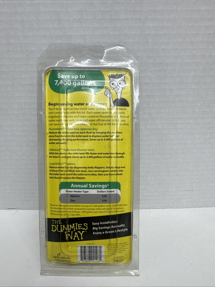 water conservation kit bag, diverter valve amd leakdetect tablets