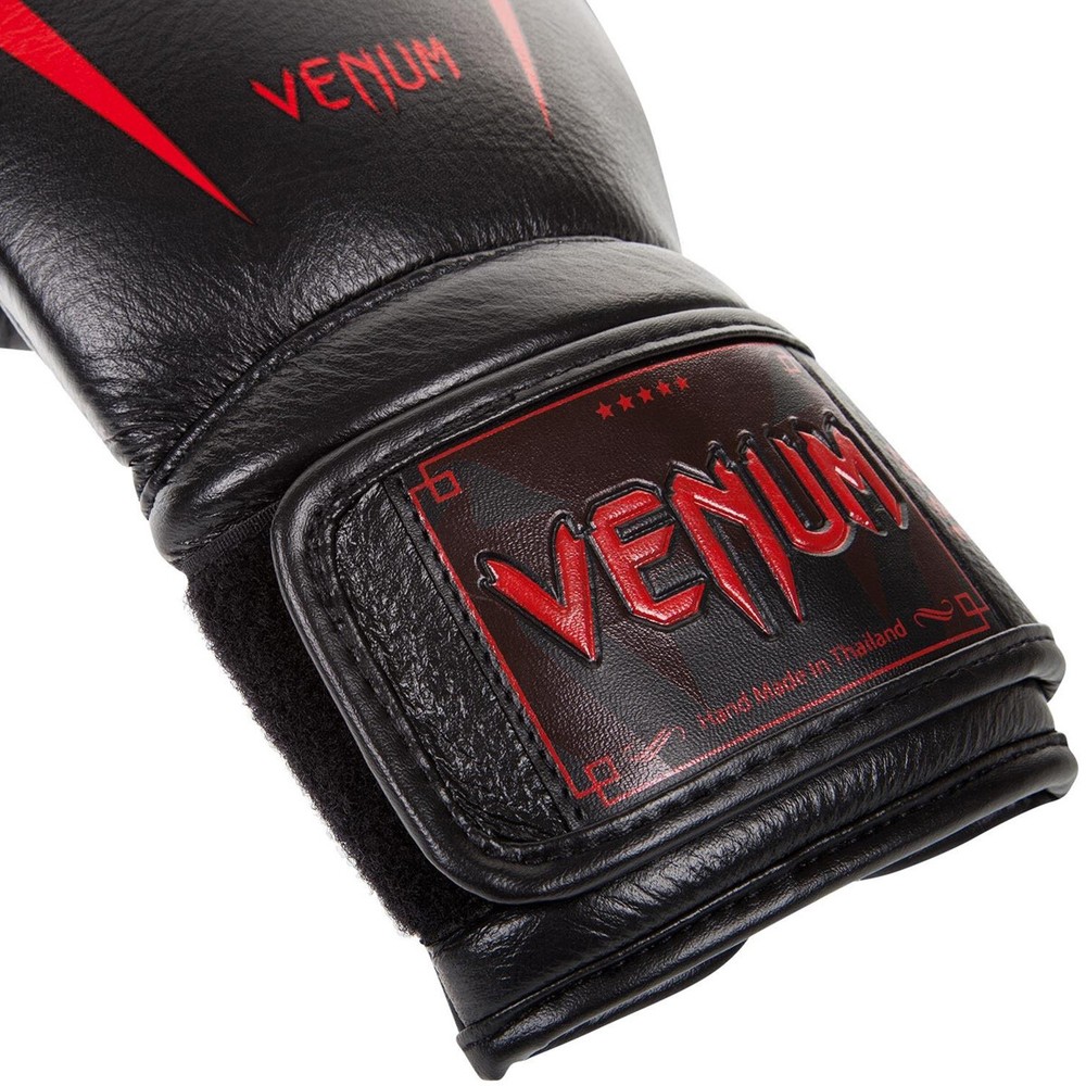 Venum Giant 3.0 Nappa Leather Hook and Loop Boxing Gloves - Black Devil