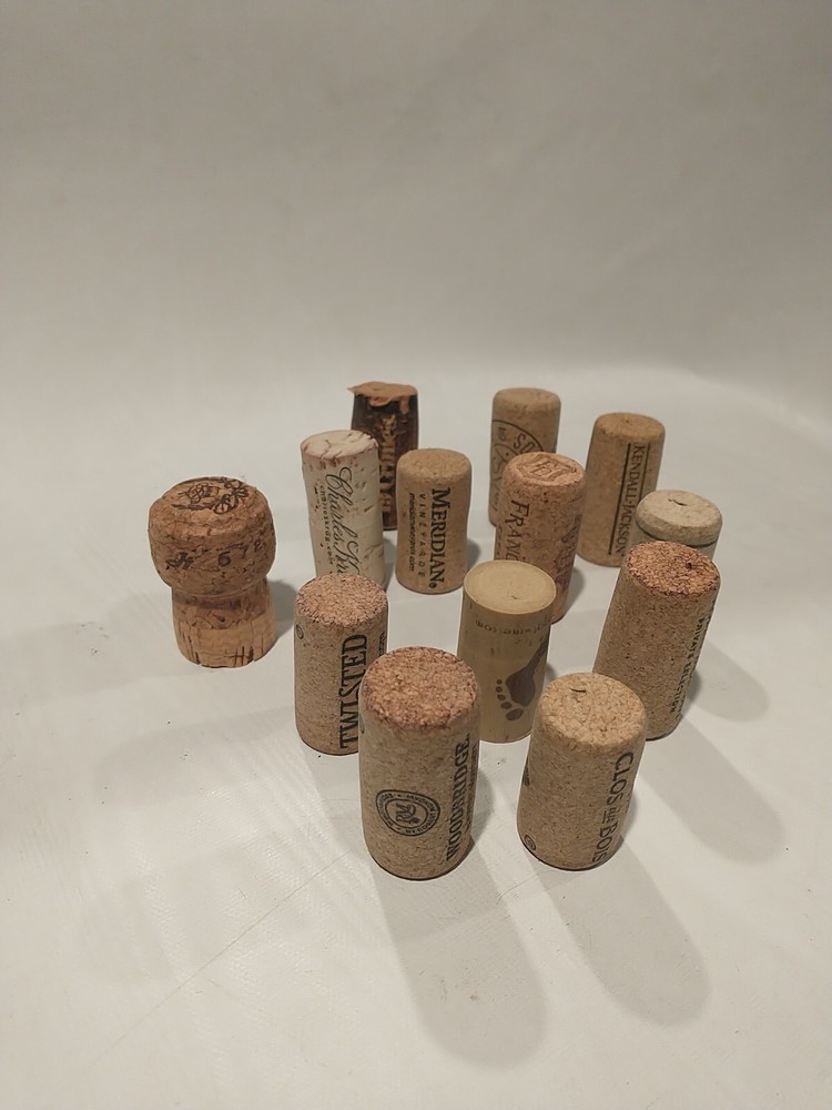 13 Random Assorted Solid Real NATURAL & Artificial Wine Corks Crafts & Project