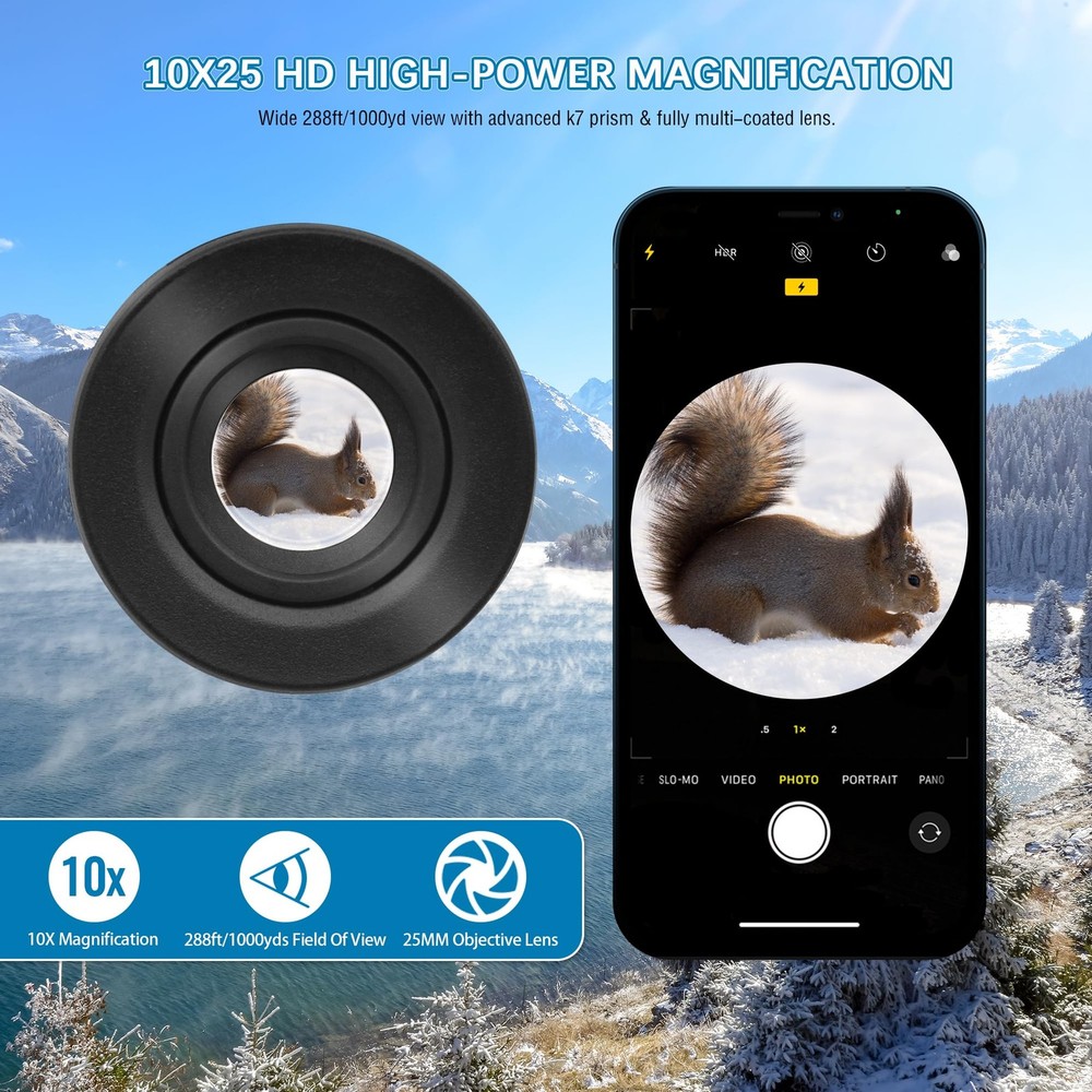 Tydeux 10x25 Waterproof Compact Monocular - Small High