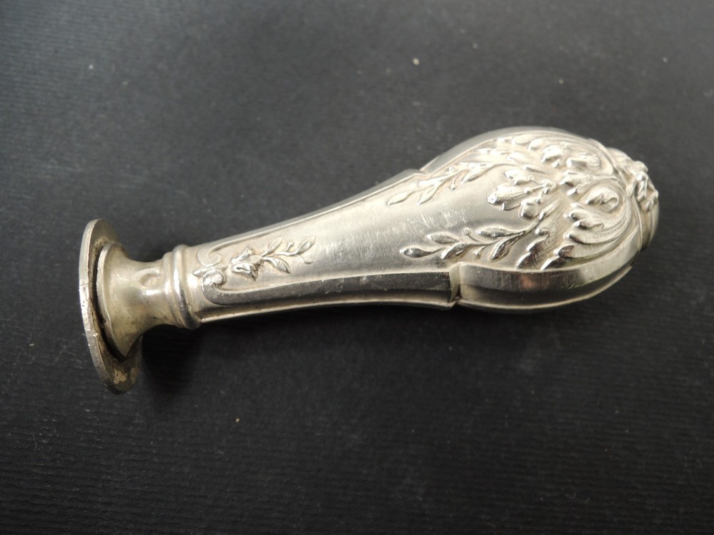 Antique 19th C. Solid Silver Rococo Wax Seal – Blank Matrix for Monogram