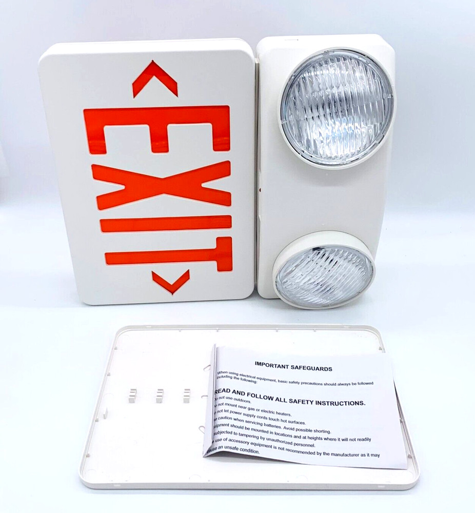 SRB TECHNOLOGIES  DUAL FACE, LED EXIT/INCANDESCANT EMERGENCY LIGHT COMBO