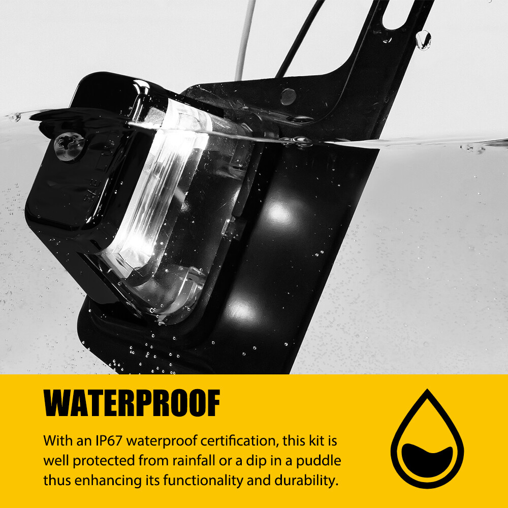 Trailer LED License Plate Light Bracket Mount Universal 12V 24V For RV Boat Tag