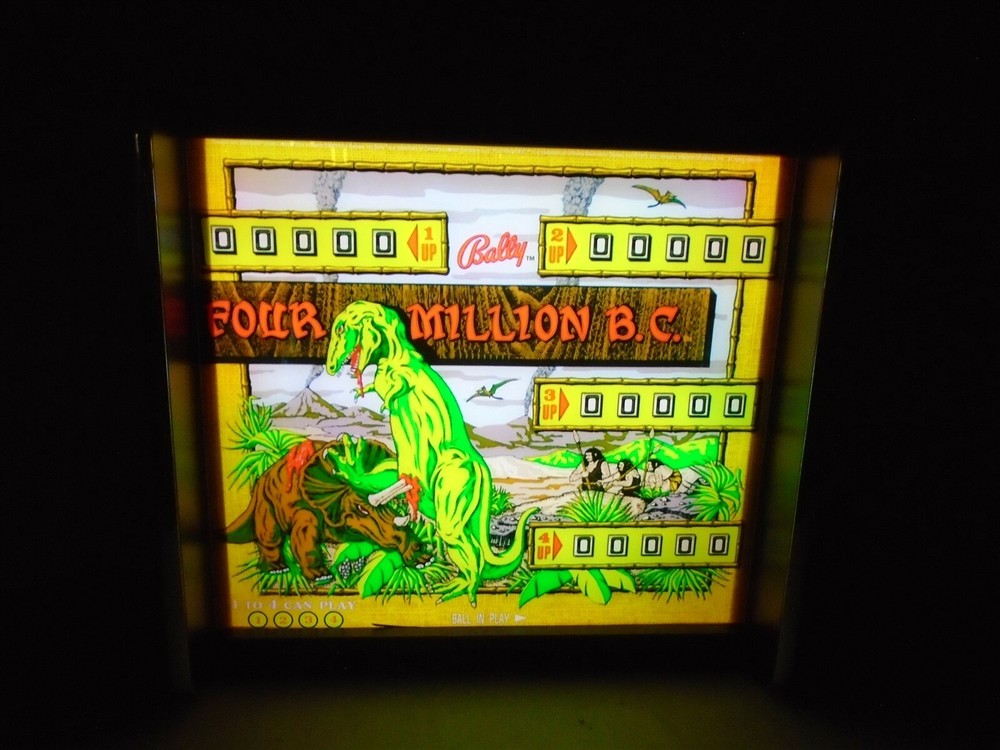 Bally Four Million BC Pinball Head LED Display light box