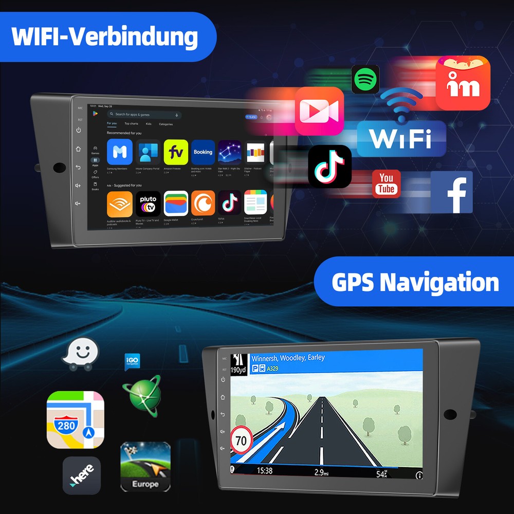 9" Apple CarPlay For BMW 3 Series E90 E91 E92 E93 Android 14 Car Stereo GPS 64GB