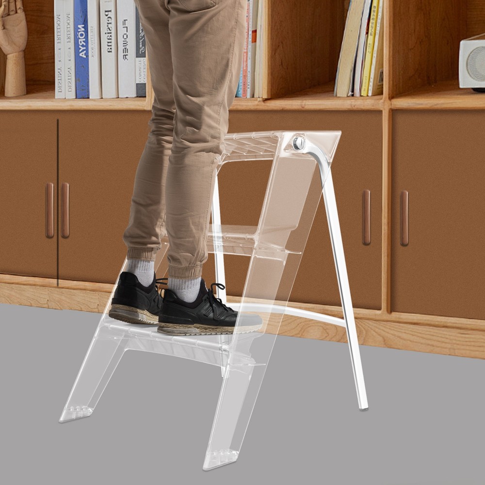 3Step Folding Step Stool Step Ladder For Adults Foot Stool Display Storage Shelf