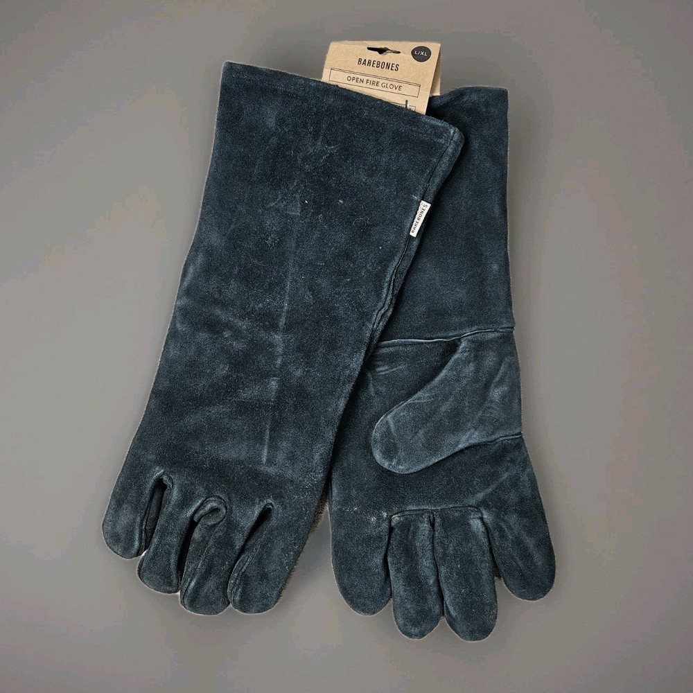 NEW Open Fire Cowhide Gloves Barebones Open Fire Glove L/XL Black NWT