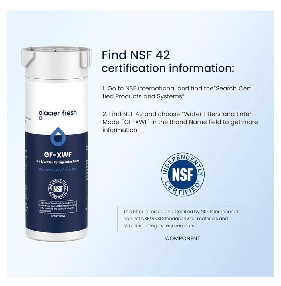 3 PACK GLACIER FRESH GF-XWF Replacement for GE XWF Refrigerator Water Filter
