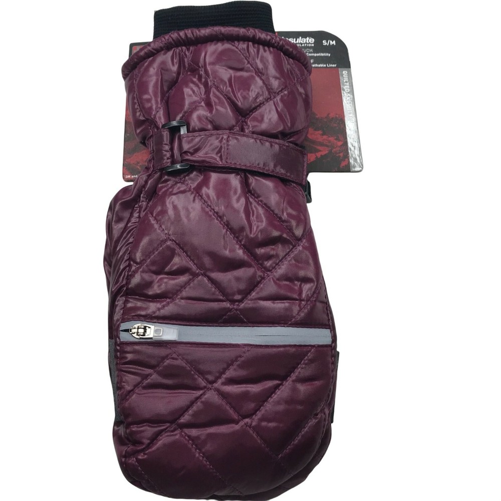 Swiss Tech Quilted Ski Mitten Purple Size Small/Medium New With Tags