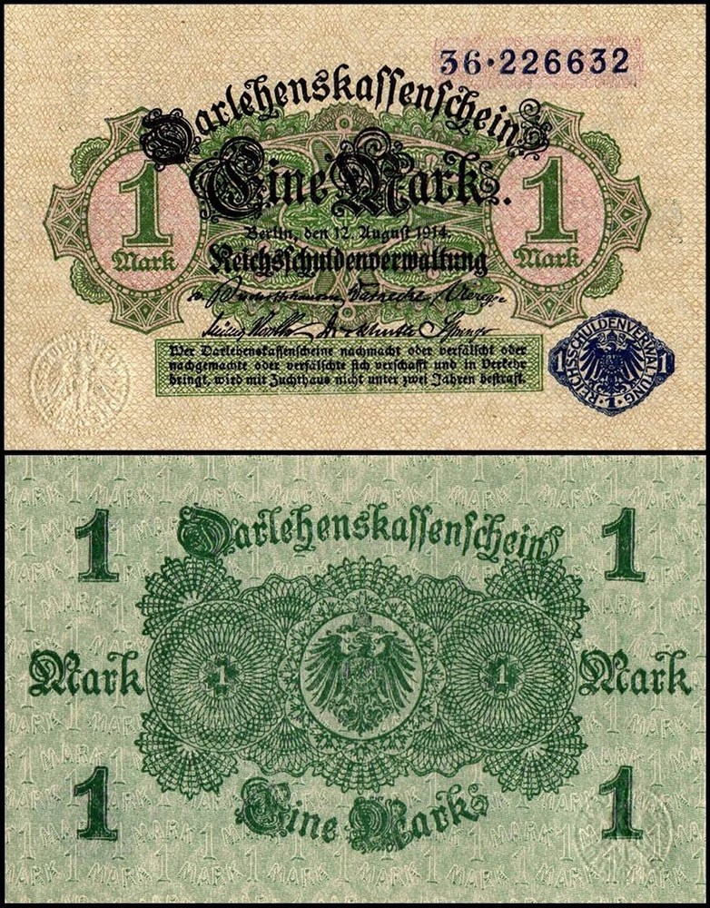 Germany 1 Mark, 1914, P-52, UNC
