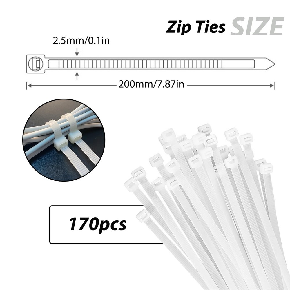 340 Pcs Self Adhesive Cable Zip Tie Mounts Set | 170 Pcs Cable Tie Mounting B...