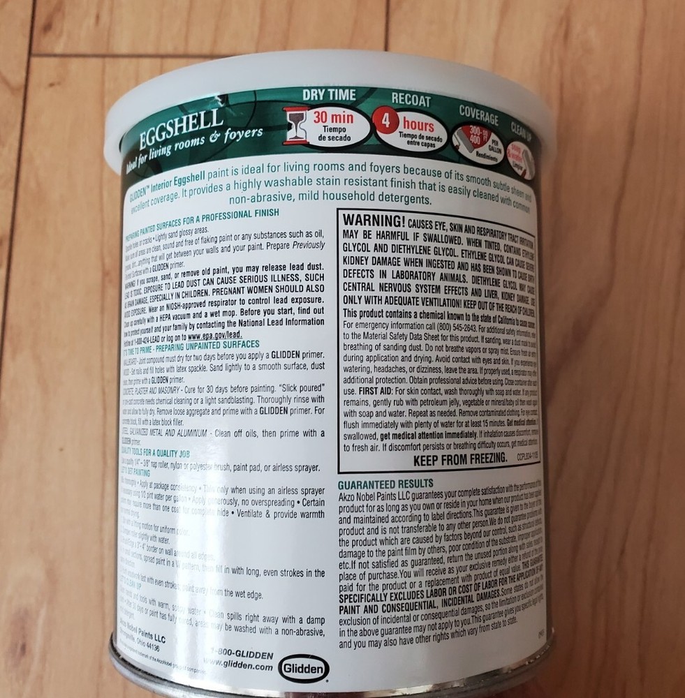 GLIDDEN INTERIOR PAINT Eggshell SOFT SUEDE Made in USA
