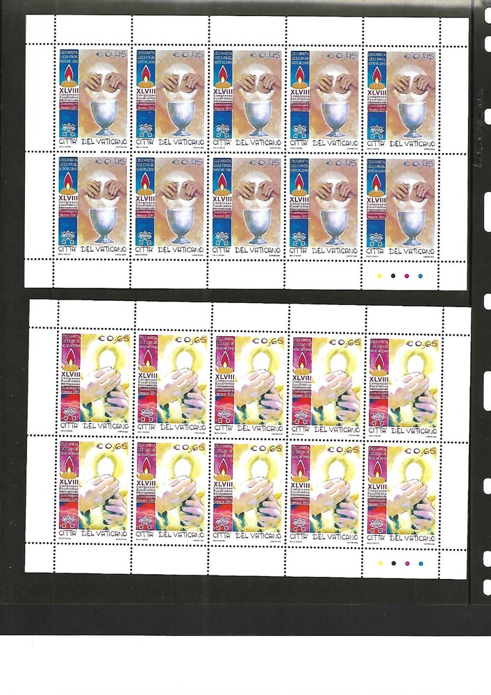 (FS403) Vatican 2004 Eucharistic congress Full Sheets MNH