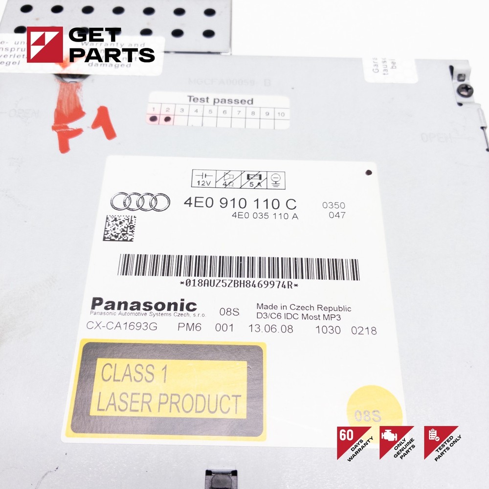 05-11 AUDI A6 Panasonic Disc CD Changer 4E0910110C OEM