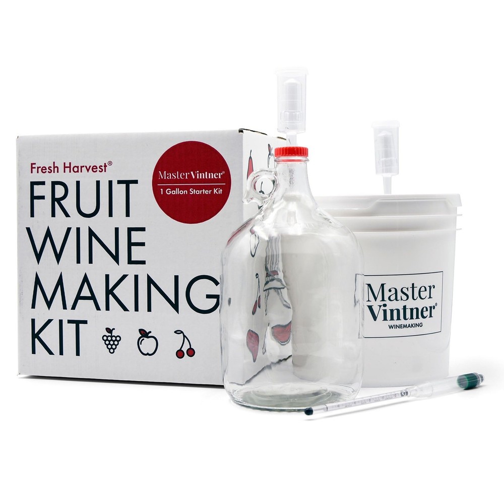 Master Vintner Fresh Harvest One Gallon Small Batch Fruit Wine clear, white