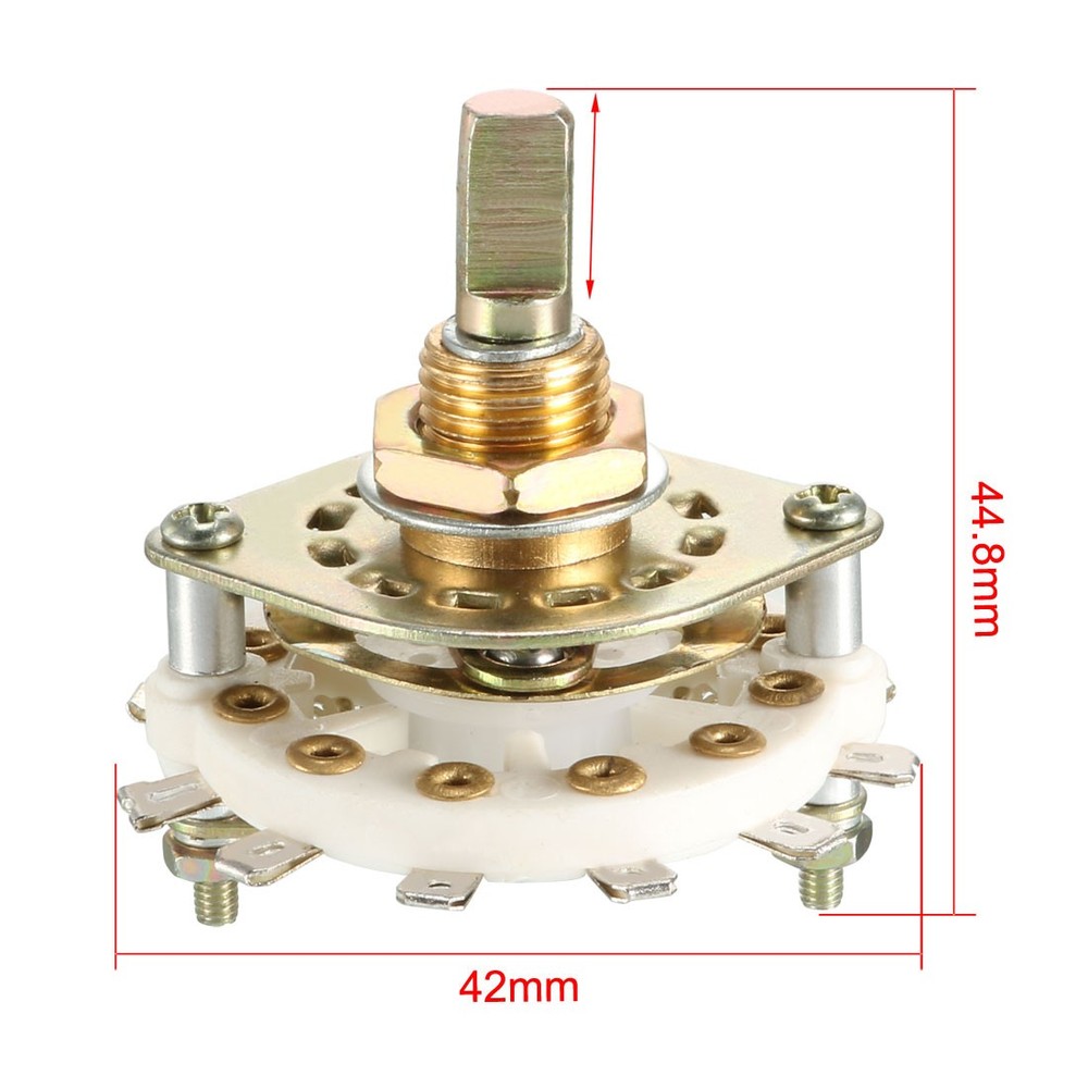 12Pin 2P5T 2 Pole 5 Position Selectable Single Deck Band Selector Rotary Switch