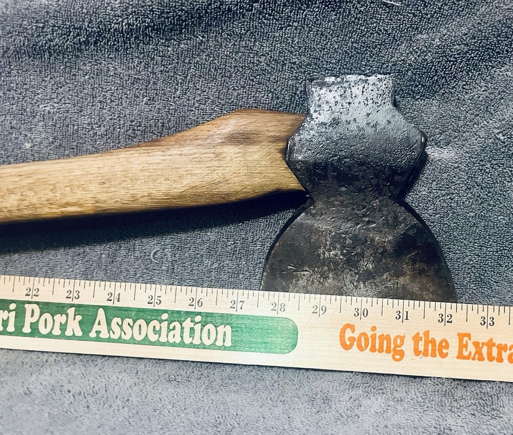 Vintage Hewing Axe 5 5/8" Bit Extra Cast Steel Hand Tool Primitive