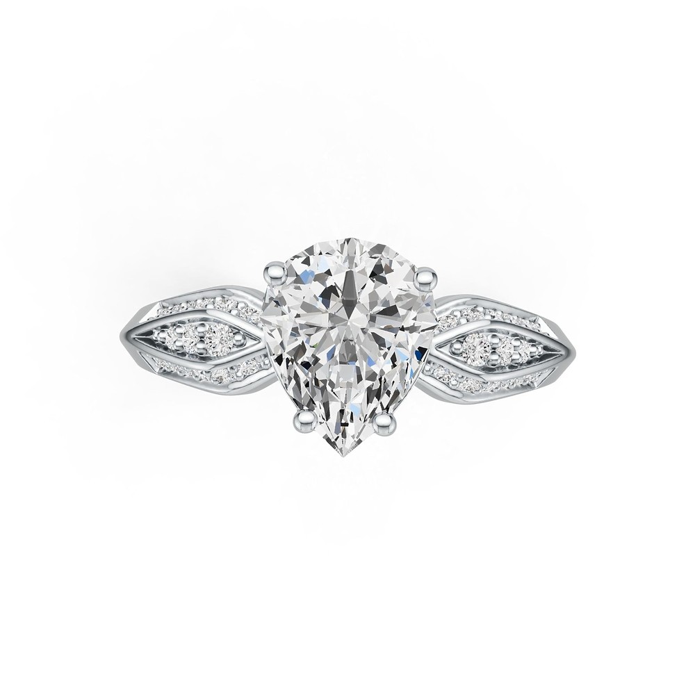 Sterling Silver Semi Mount Ring Setting Pear PE 10X8mm