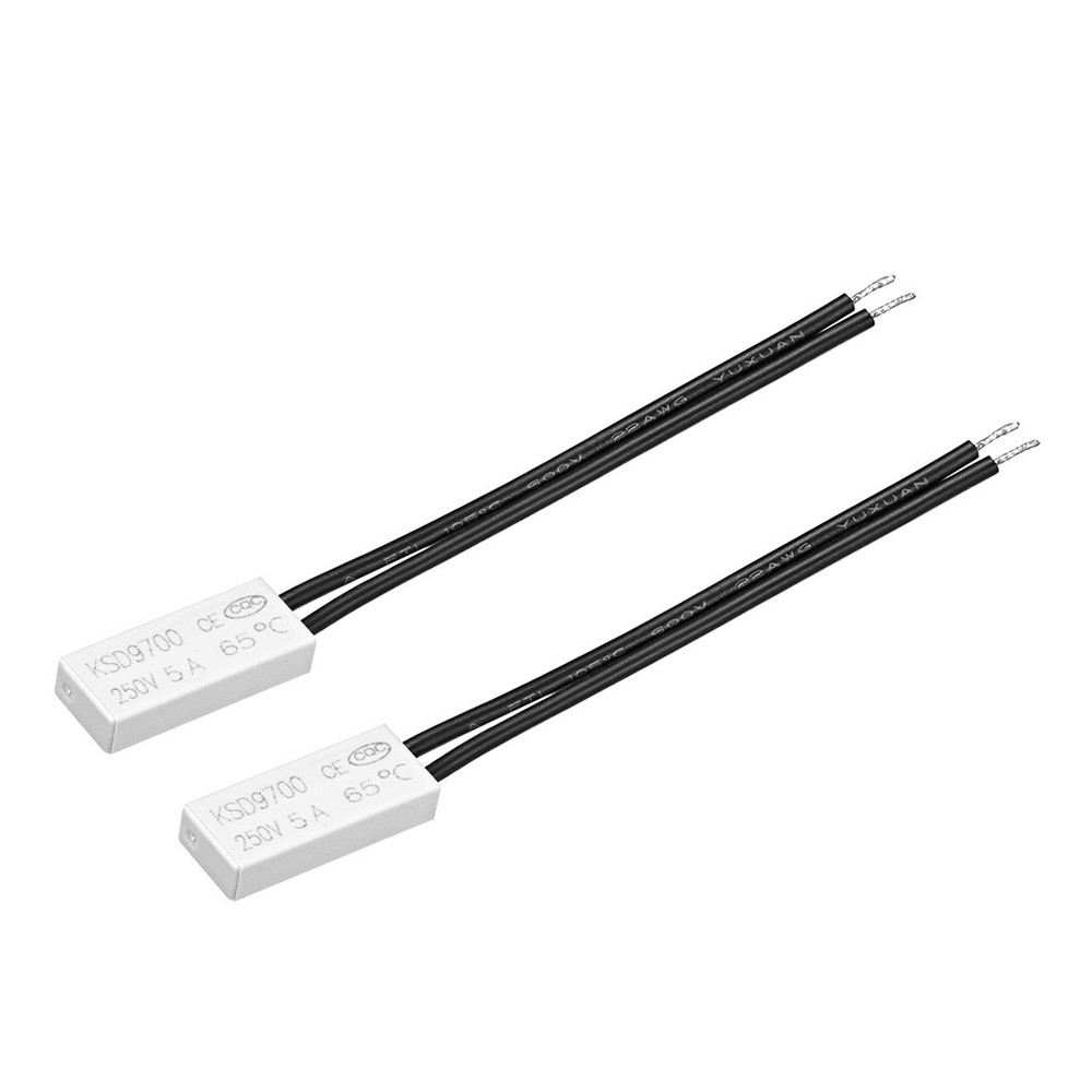 Thermostat 65℃ N.C 5A Plastic Bimetal Temperature Control Switch Controller 2pcs