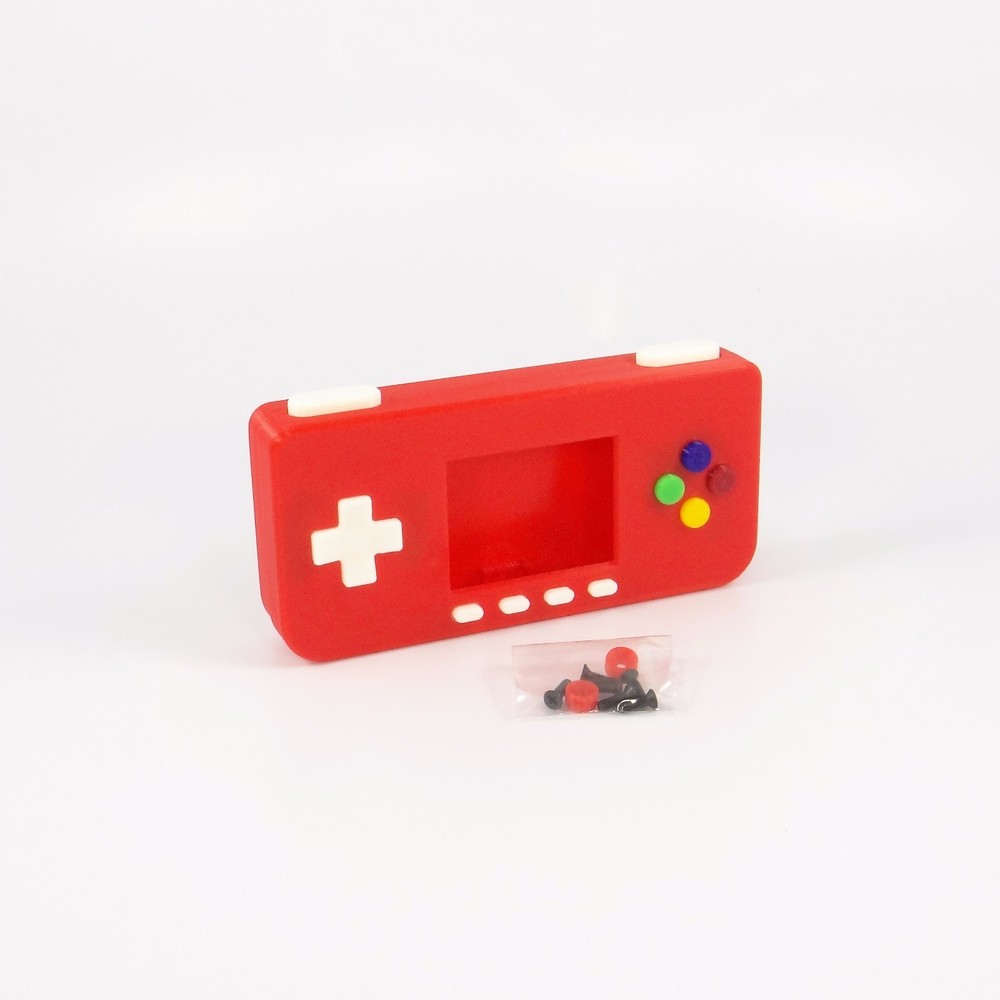 PiGRRL Zero Game Boy Case RED NinjaFlex Buttons Screws Raspberry Pi Zero Gameboy