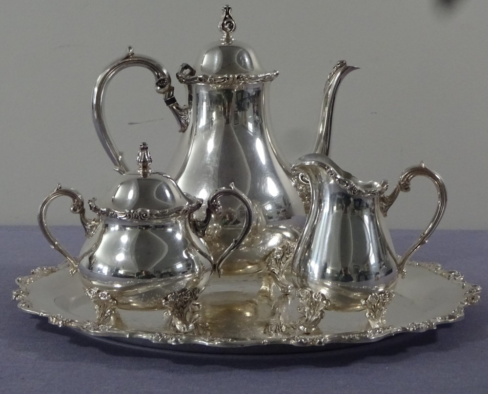 SILVERPLATE COFFEE SERVICE, WILCOX AMERICAN ROSE