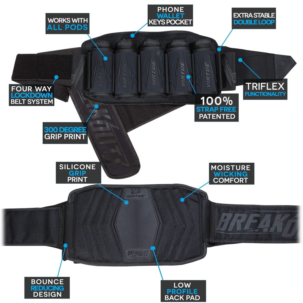 Virtue Breakout V2 Strapless Pack - All Black 5+8