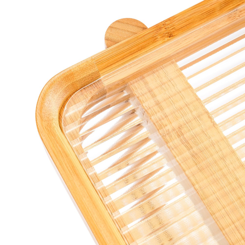 Bamboo Table Portable Sofa Side Table Coffee Table With Wheels Modern Storage