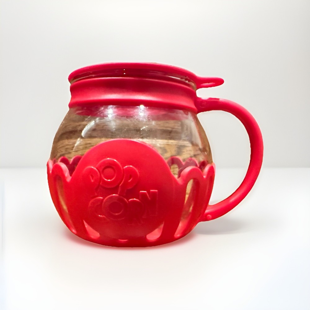 Glass Popcorn Popper Microwave Micro Pop 3 Qt Ecolution Red