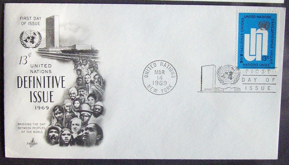 United Nations FDC DEFINITIVE ISSUE, NY 1969.