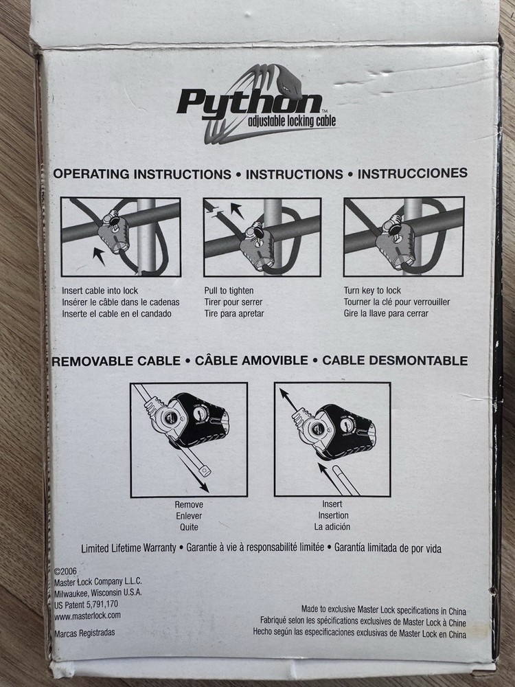 Master Lock Python Adjustable Locking Cable