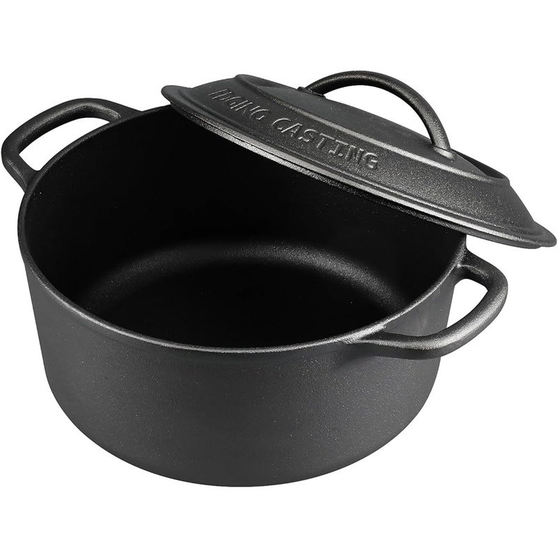 5qt Cast Iron Dutch Oven Multi-Functional Cookware Baking Stews Camping New