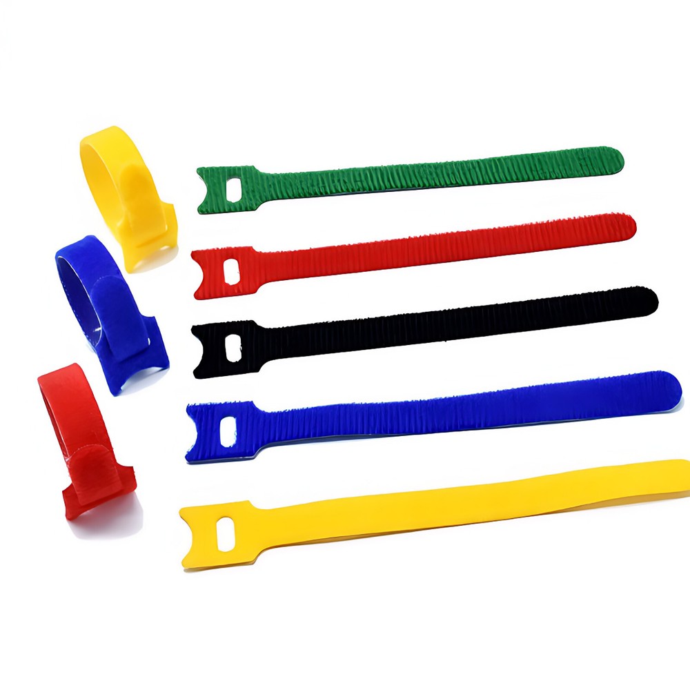 Hook and Loop Cable Ties - Tidy Strap Adjustable Releasable Reusable Wire Colour