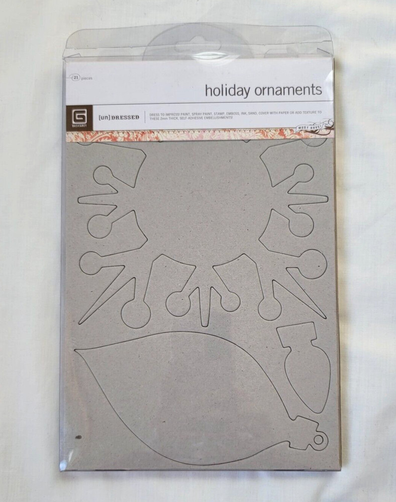 2 Pack Basic Grey Holiday Chipboard Adhesive Embellishments Christmas Stickers