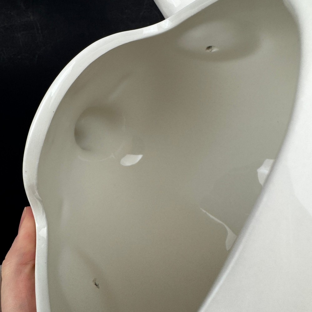 Ceramic White Ghost Halloween Candy Dish Bowl Open Mouth Arlington Designs