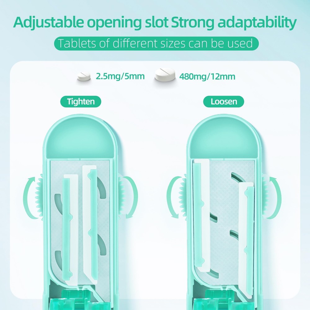DUBSTAR Pill Cutter Splitter for Small and Tiny (1 Piece), Cyan