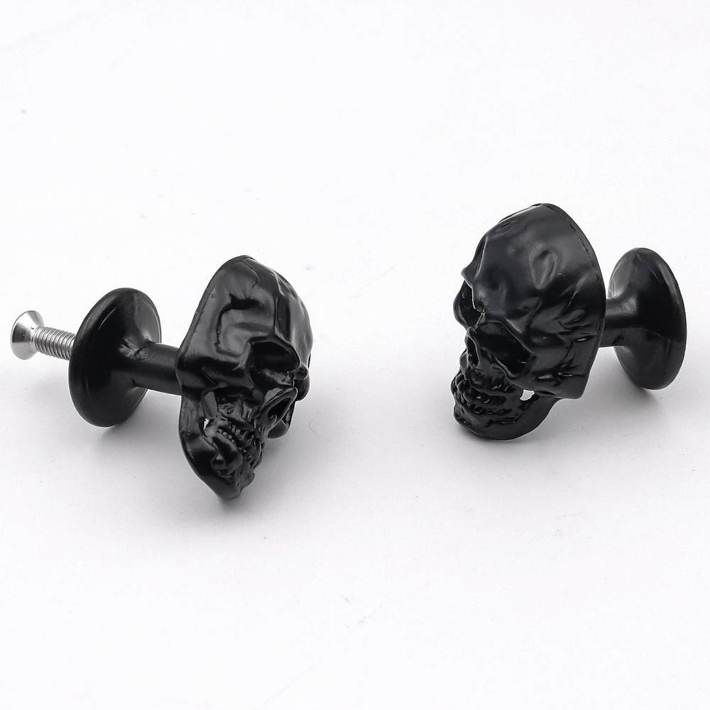 8 Pack Skull Skeleton Cabinets Knobs, Single Hole Pull Handle for Drawer Ward...