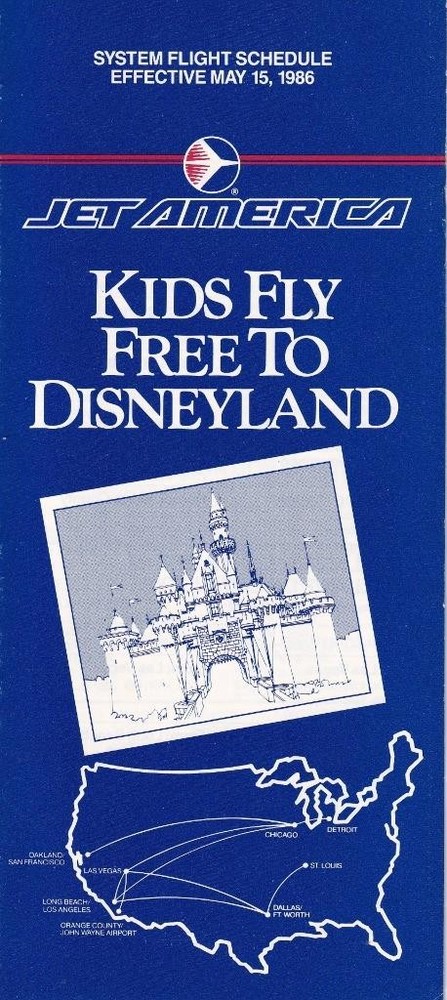 1986 Jet America - airline flight timetable