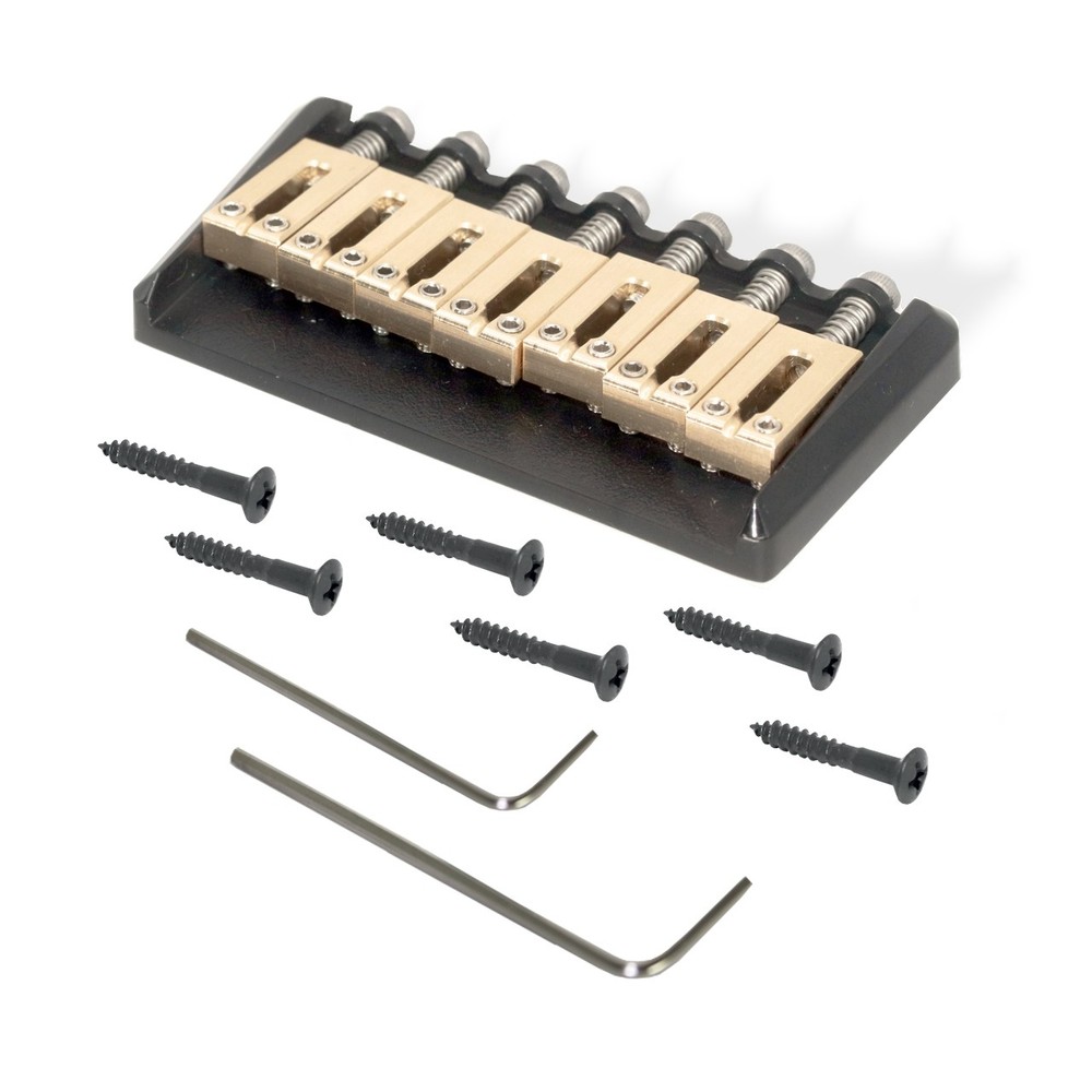 Bridge Hardtail 7 String Modern String thru body Black Brass Saddle 63mm 122742B