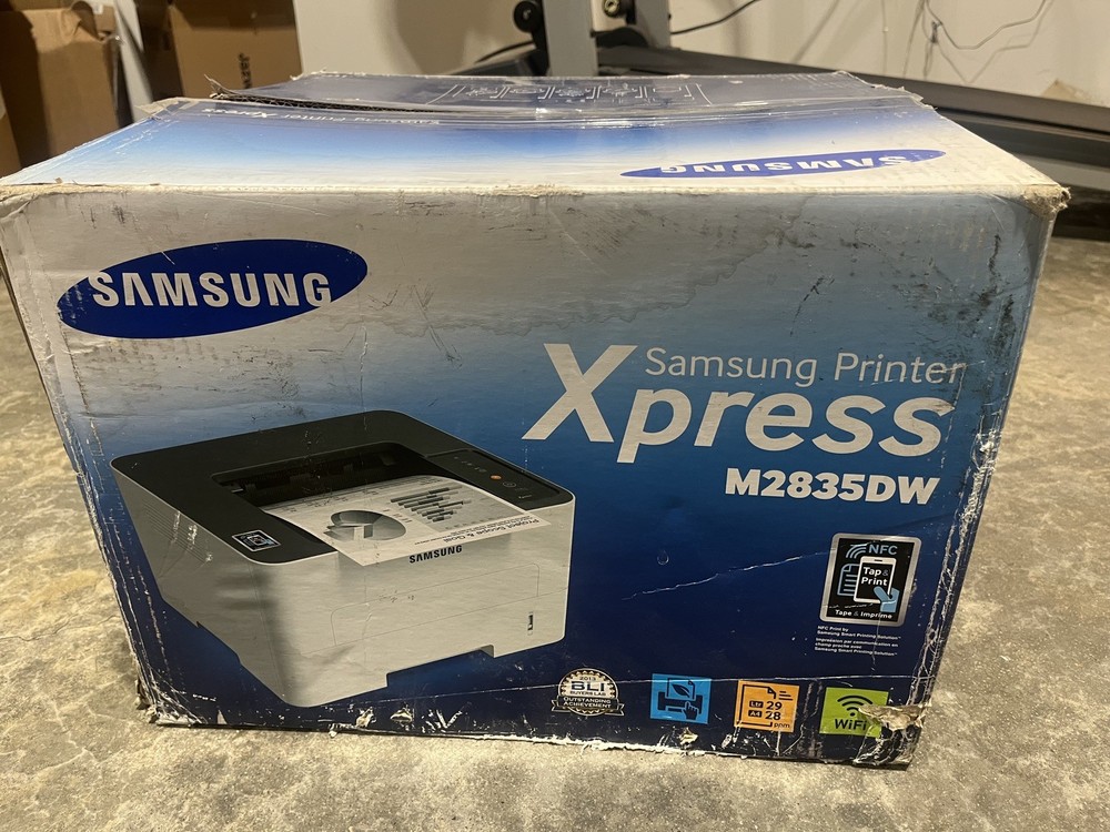 Samsung Xpress M2835DW Laser Printer Wireless Monochrome open box Read descript