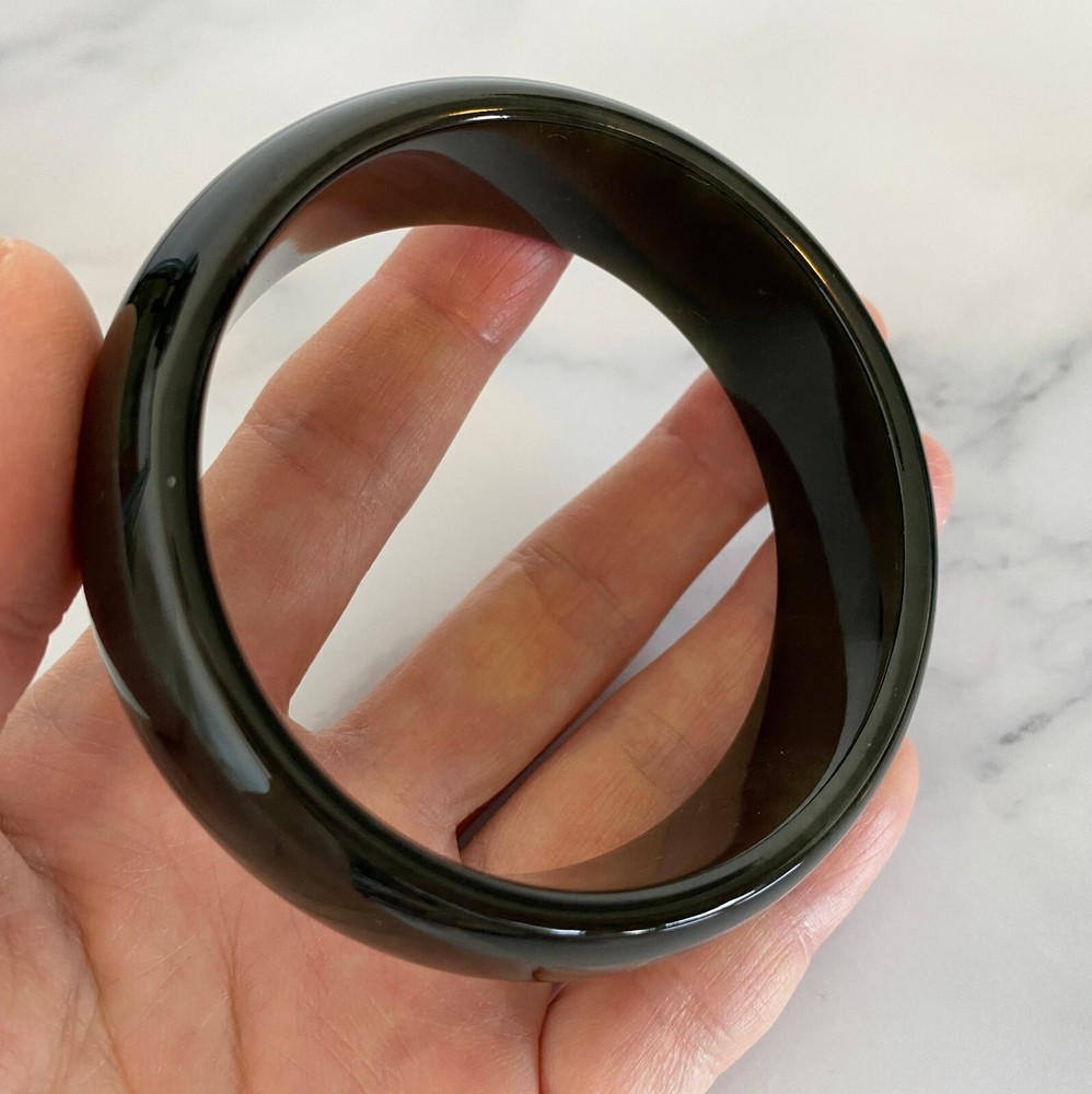 Natural Dark Green Jade Bangle 83g-60mm.