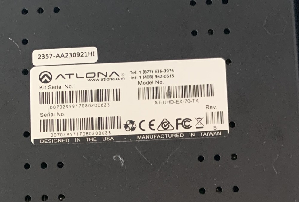 Atlona AT-UHD-EX-70-TX Transmitter FREE RETURNS accepted