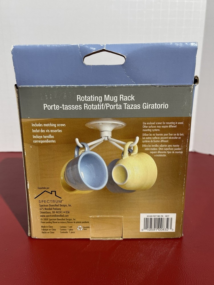 spectrum rotating white 4 mug Spinning hanging holder rack 2008