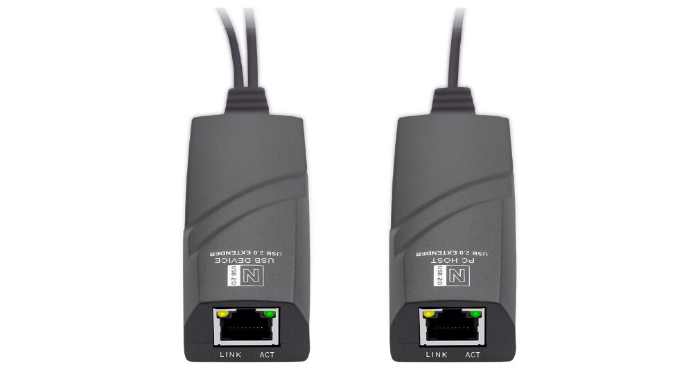 Long-Range USB 2.0 Over RJ45 Cat5 Cat6 Range Extender Cable Repeater 200 FT 60M