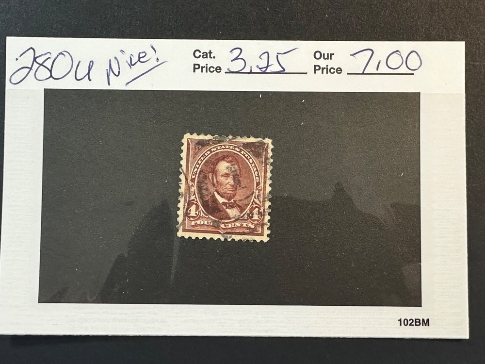 Scott # 280 NICE!     2024 Scott Catalogue Value $ 3.25