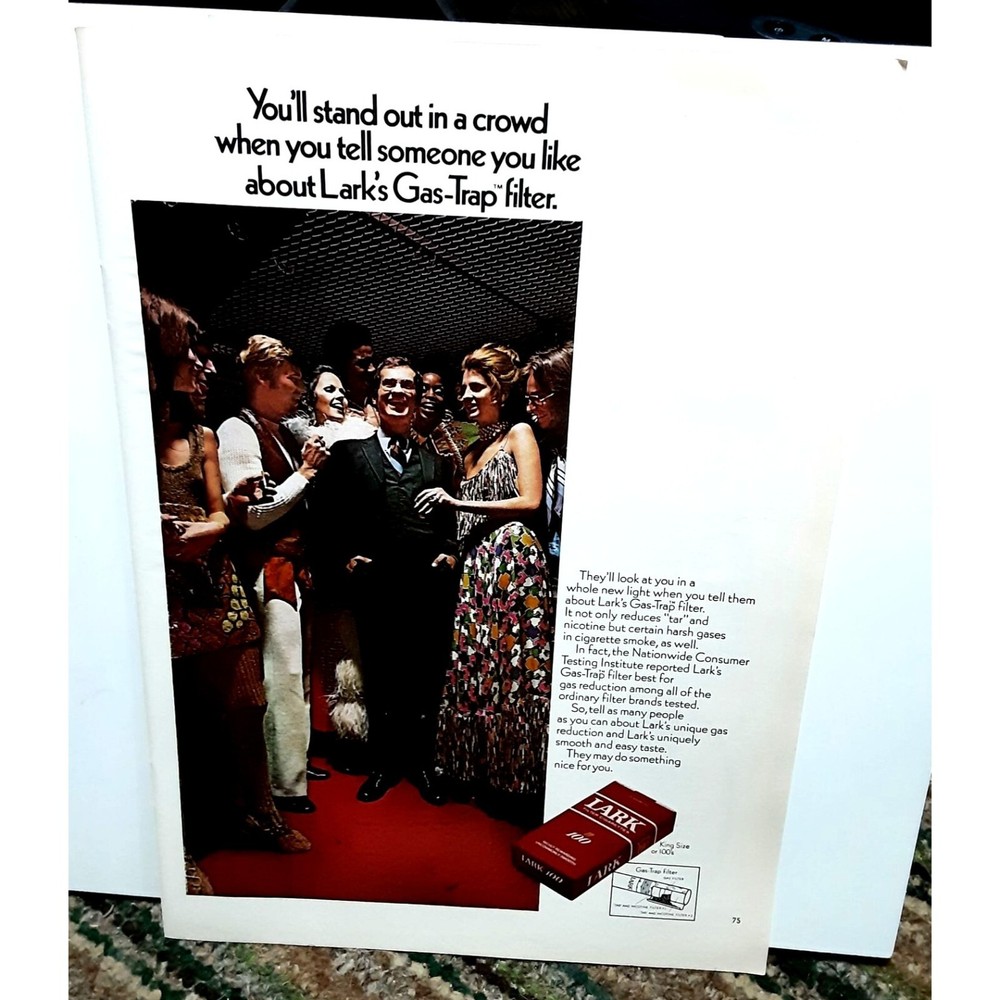 1970 Lark Cigarettes Original Print Ad Vintage
